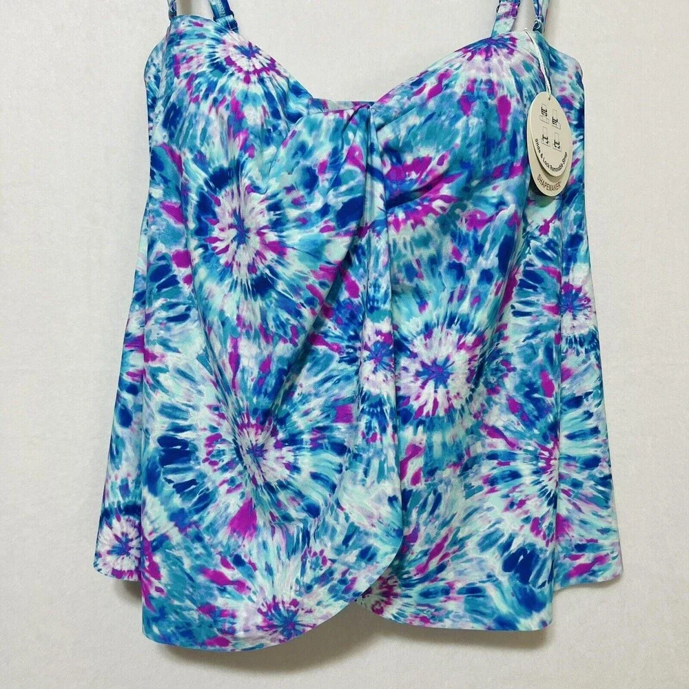 Contours By Coco Reef Tankini Size 10 34D Shape Maker Swimwear Built In Bra NWT - Picture 9 of 16